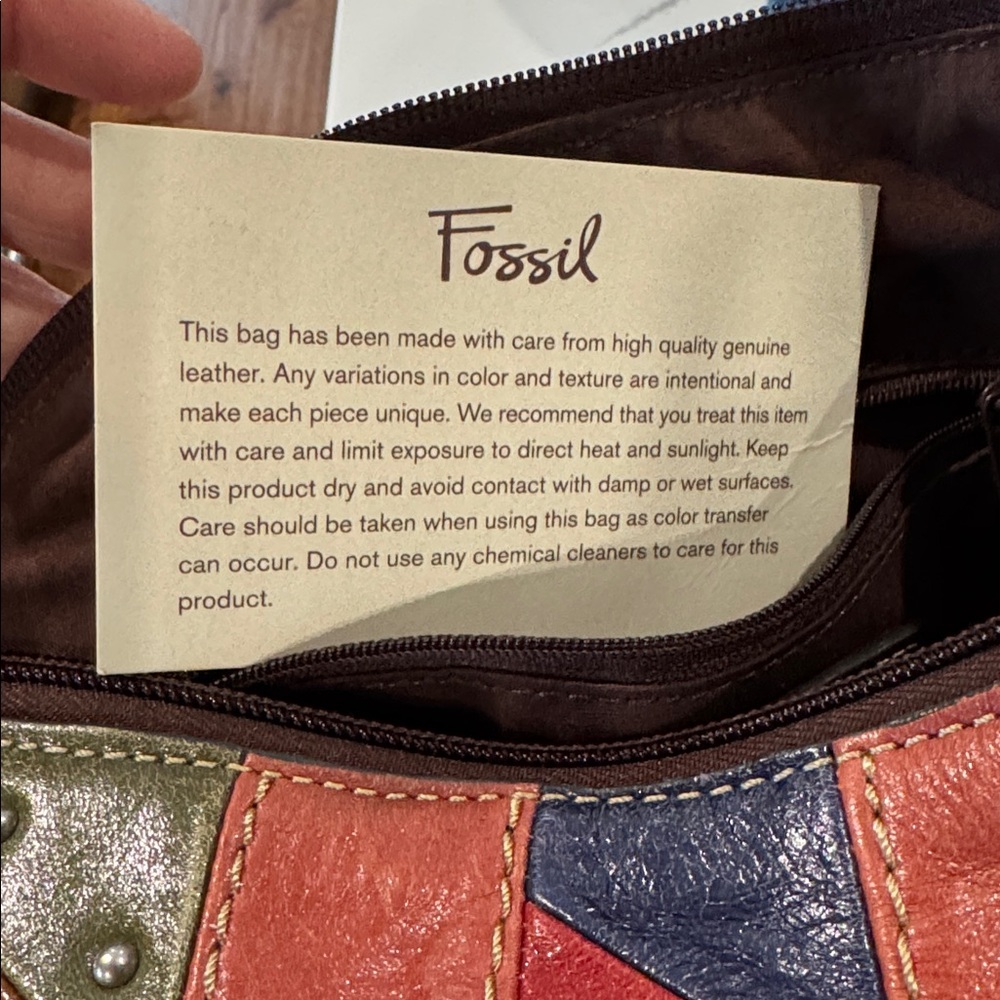 FOSSIL Boho Patchwork Studded Leather Shoulder Bag - Picture 11 of 11
